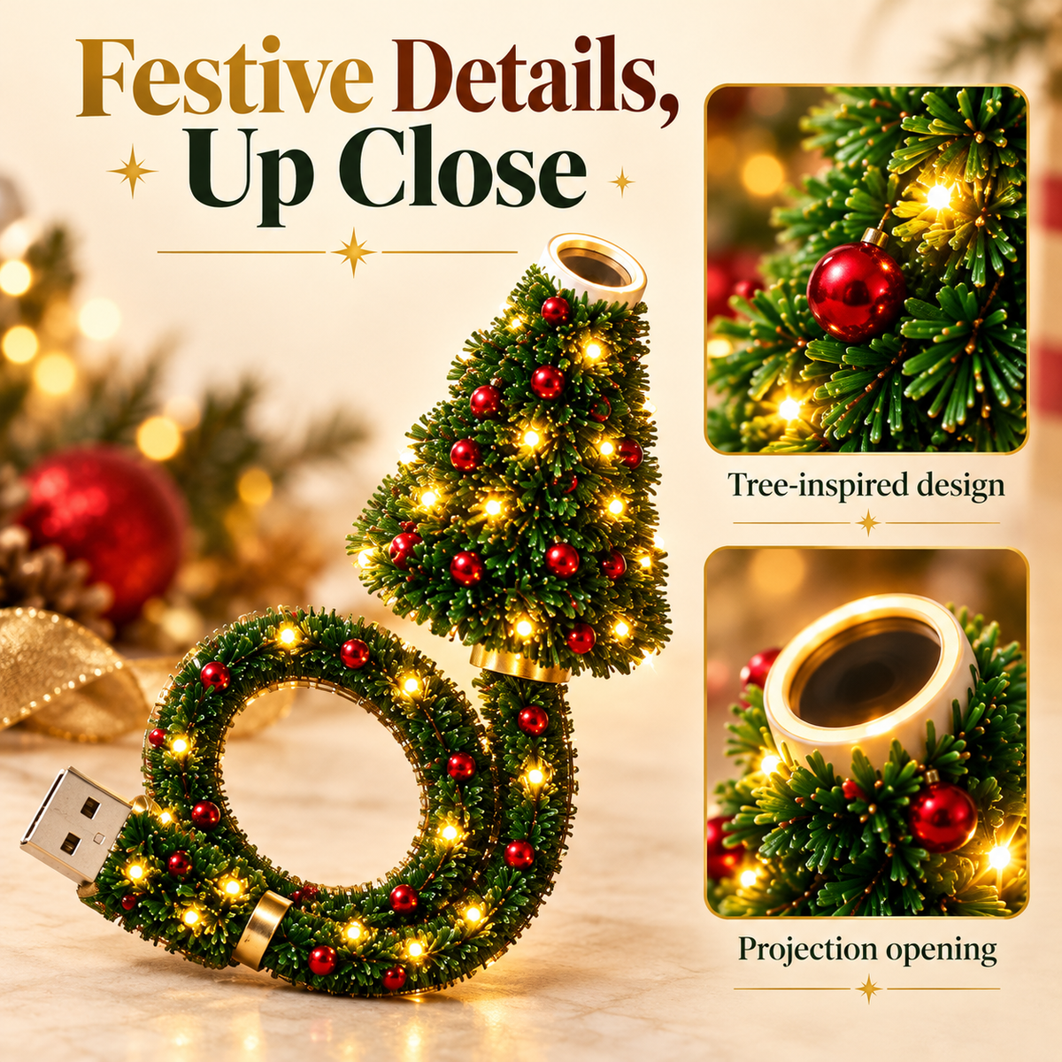 🎄USB Christmas ✨Tree Projector Light
