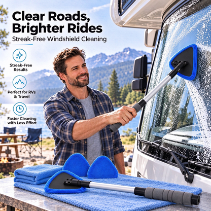 Dual-Sided Car Window Cleaner | Streak-Free Cleaning Kit