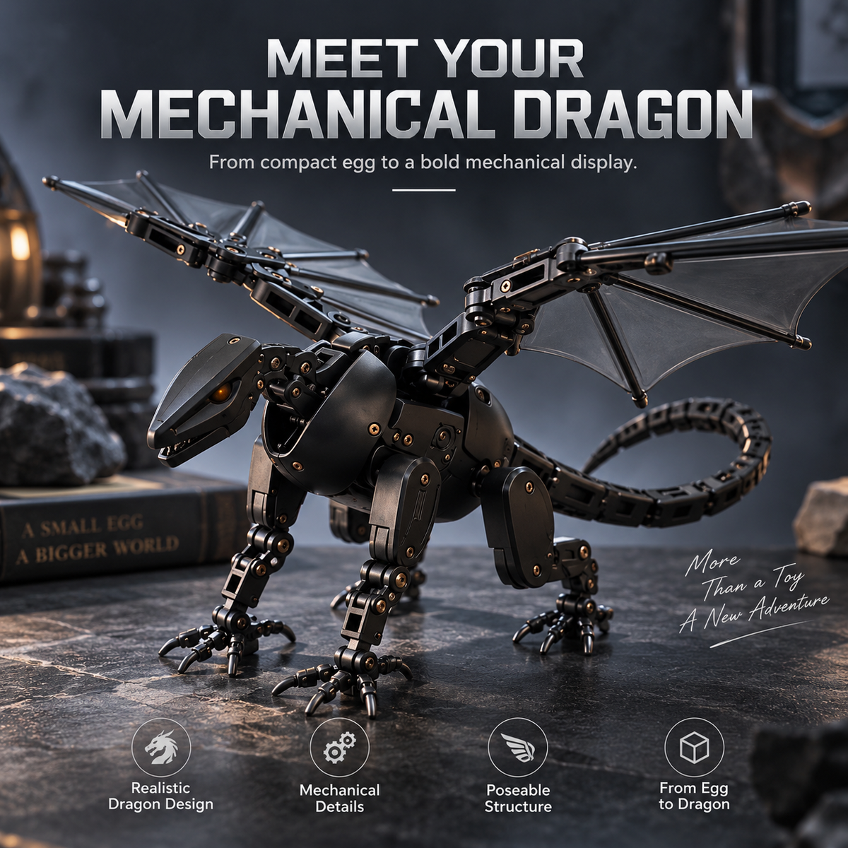 🔥 Egg to Dragon Transforming Mechanical Toy