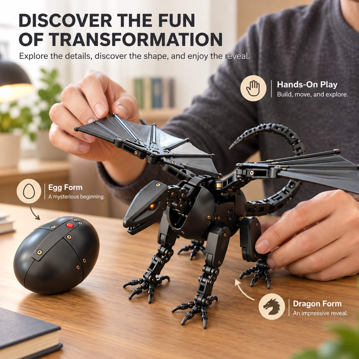 🔥 Egg to Dragon Transforming Mechanical Toy